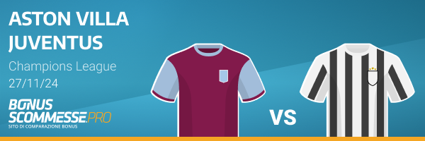 aston villa juventus pronostico